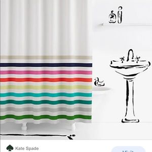 Kate spade candy stripe shower curtain. EUC.